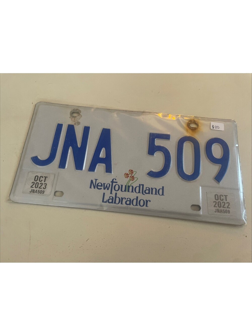 Newfoundland License Plate (Expired) Labrador Canada JNA 509 2022 2023